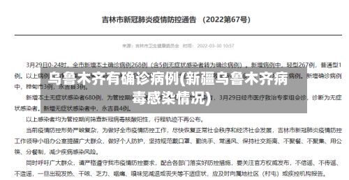 乌鲁木齐有确诊病例(新疆乌鲁木齐病毒感染情况)-第2张图片