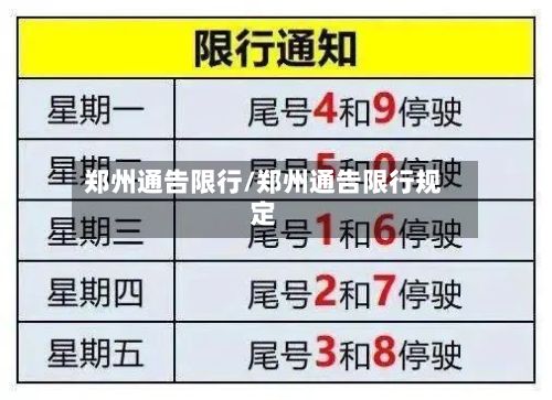 郑州通告限行/郑州通告限行规定