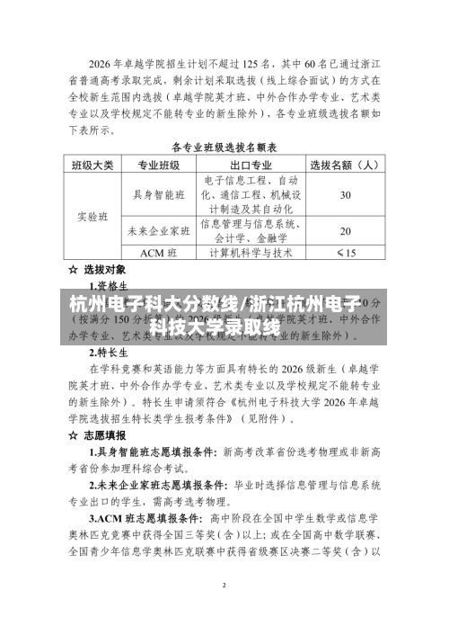 杭州电子科大分数线/浙江杭州电子科技大学录取线-第2张图片