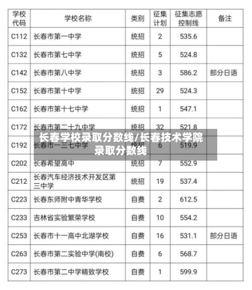 长春学校录取分数线/长春技术学院录取分数线-第2张图片