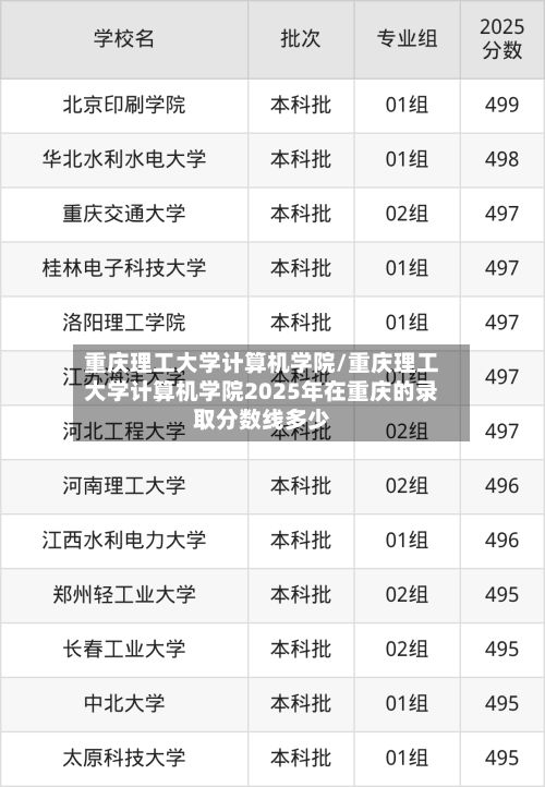 重庆理工大学计算机学院/重庆理工大学计算机学院2025年在重庆的录取分数线多少-第3张图片