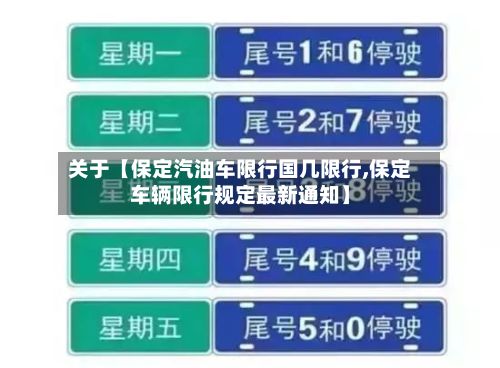 关于【保定汽油车限行国几限行,保定车辆限行规定最新通知】