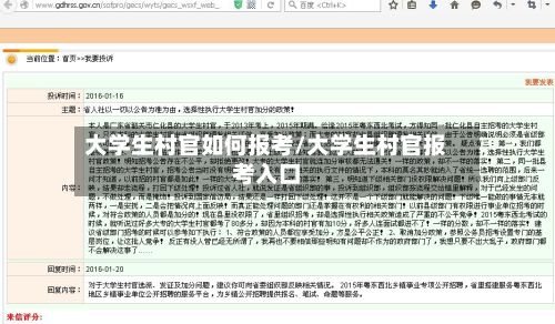 大学生村官如何报考/大学生村官报考入口