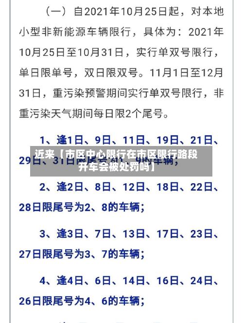 近来【市区中心限行在市区限行路段开车会被处罚吗】-第3张图片