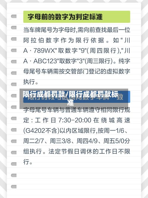 限行成都罚款/限行成都罚款标准