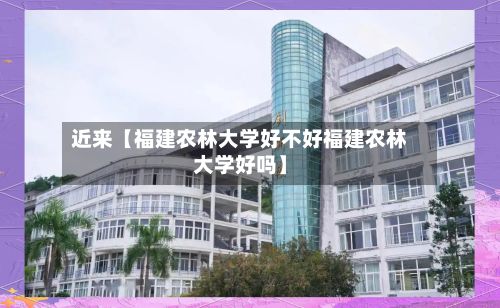 近来【福建农林大学好不好福建农林大学好吗】-第2张图片