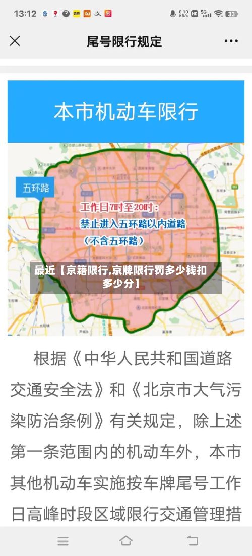 最近【京籍限行,京牌限行罚多少钱扣多少分】